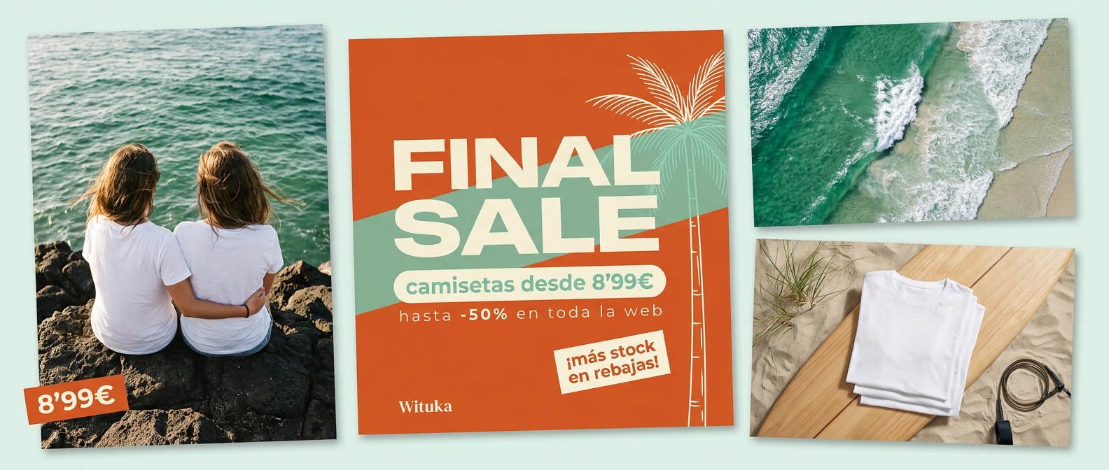 C15 · AGUA VERDE (flat-lay naranja)