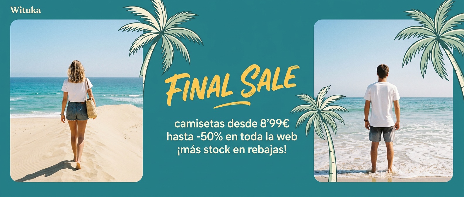 V7 · Teal palmeras · Duna al mediodía (teal + amarillo sol)